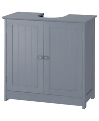 Busdays Pedestal Sink Storage Cabinet Under Sink Bathroom with 2 Doors Shelf and U Shape