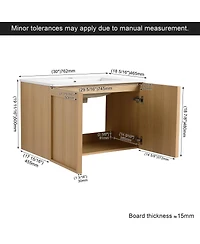 Sillysis Modern Wall Mounted Bathroom Vanity with Ceramic Sink, Soft Close Doors