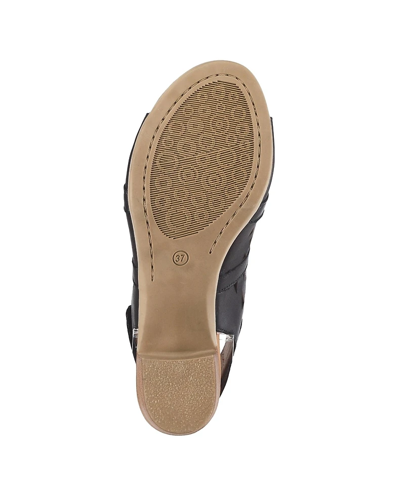 Spring Step Women's Dorotha Ankle Strap Sandal with Laser Cut Detail