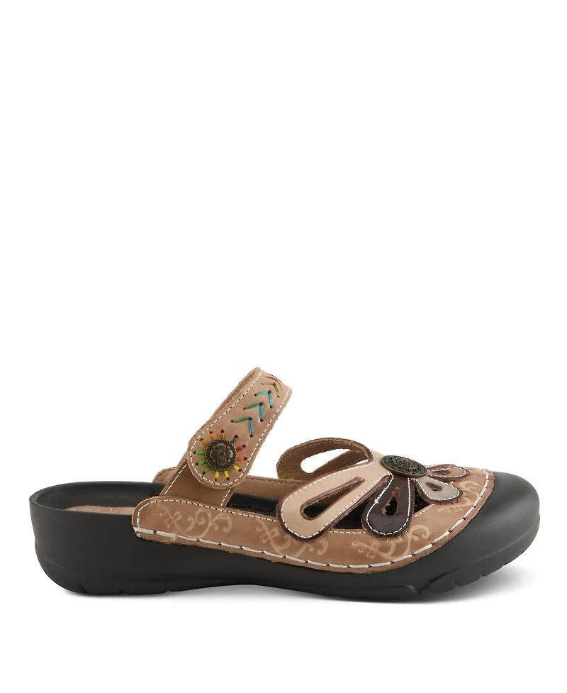 L'Artiste Women's Copa Backless Slip-On with Laser-Cut Detail