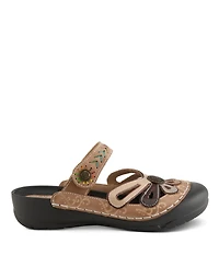 L'Artiste Women's Copa Backless Slip-On with Laser-Cut Detail