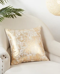 Saro Lifestyle Donnelou Metallic Foil Printed Decorative Pillow, 18" x 18"