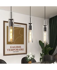 Midola 3 Pack Pendant Lights Kitchen Island, Adjustable Modern Glass Pendant Light Over Island, Industrial Pendant Light Fixtures for Dining Room