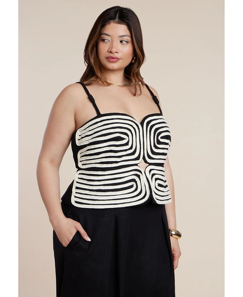 Eloquii Plus Embroidered Pleated Jumpsuit