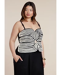 Eloquii Plus Embroidered Pleated Jumpsuit