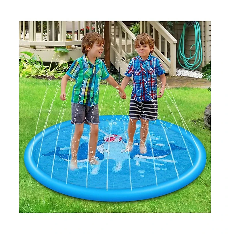 Cowin Splash Pad 67" Sprinkler Play Mat Kid Dog Pad Sprinkler Pool Backyard Water Mat