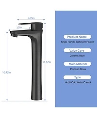 Phying Oil-Rubbed Bronze Vessel Sink Faucet Single Handle Tall Bathroom Sink Faucet Vanity Bathroom Faucet