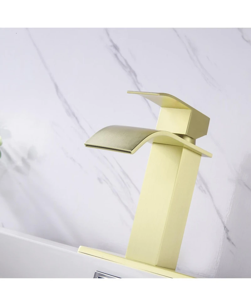 Phying Waterfall Spout Bathroom Faucet,Single Handle Bathroom Vanity Sink Faucet
