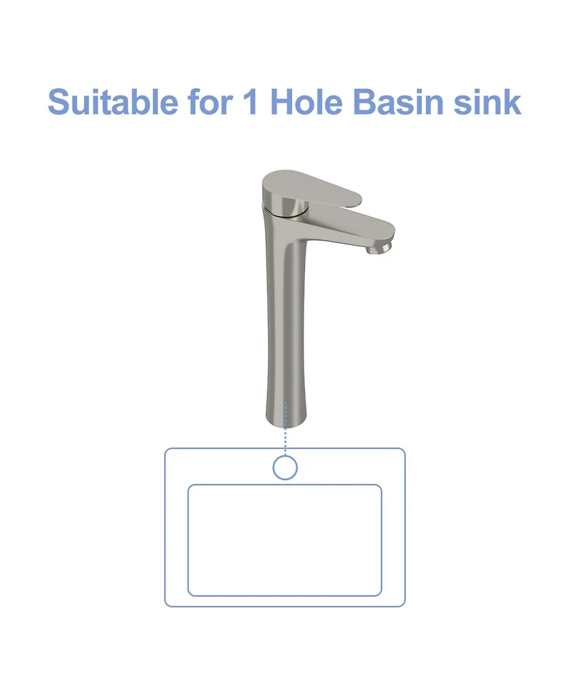 Phying Brushed Nickel Vessel Sink Faucet Single Handle Tall Bathroom Sink Faucet Vanity Bathroom Faucet