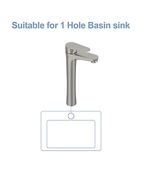 Phying Brushed Nickel Vessel Sink Faucet Single Handle Tall Bathroom Sink Faucet Vanity Bathroom Faucet