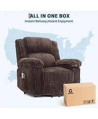 homfan Power Lift Recliner - Heat and Massage, Electric Plush with Padded Seat, Back Armrests, Designed for Elderly