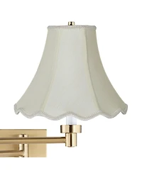 Barnes and Ivy Alta Gold Plug-In Swing Arm Wall Lamp with Creme Shade