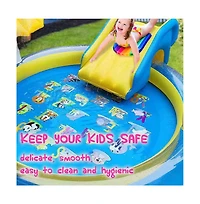 Aofar Dinosaur Inflatable Pool Slide Sprinkler Shade Water Park