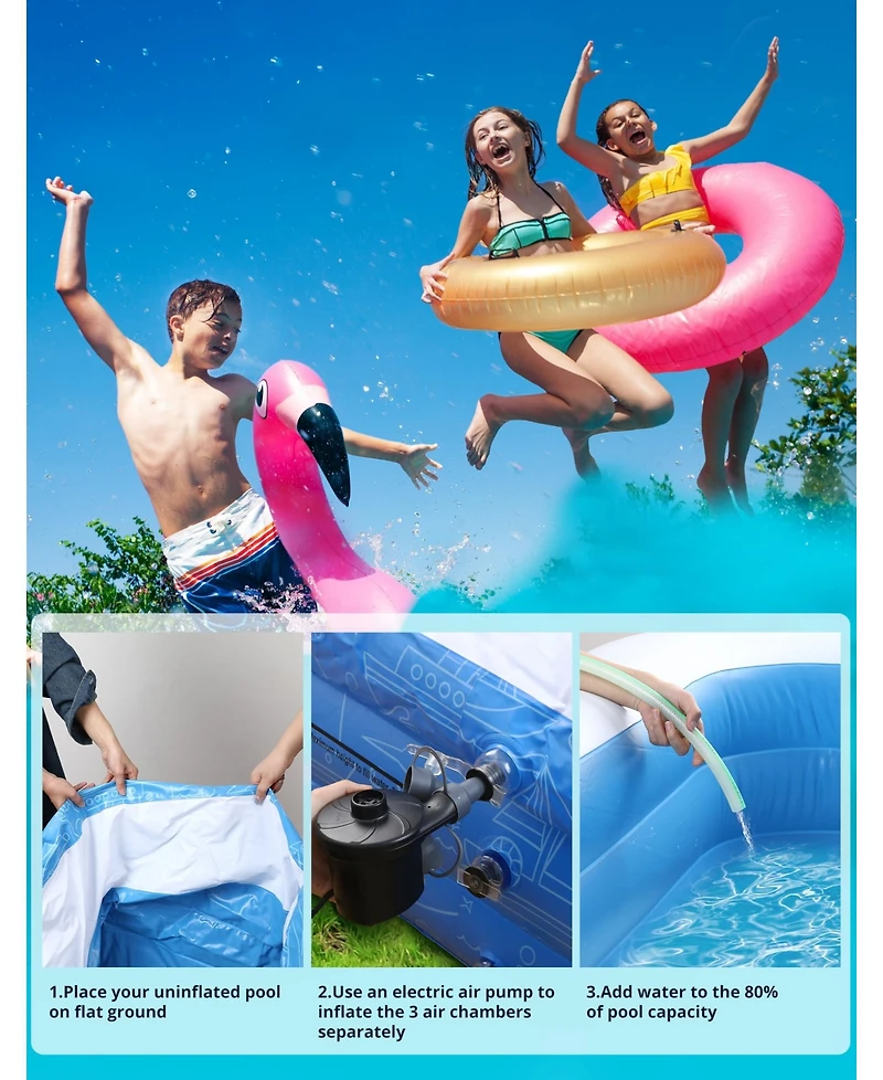 Aofar Inflatable Swimming Pool With Sun Shade