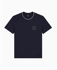 A|X Armani Exchange Men's Short Sleeve Neck Piping Badge logo Regular Fit T-Shirt