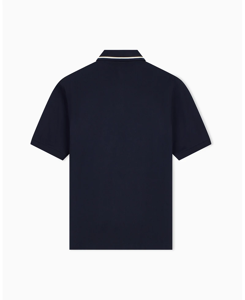 A|X Armani Exchange Men's Pique Tipping Wording Polo Shirt