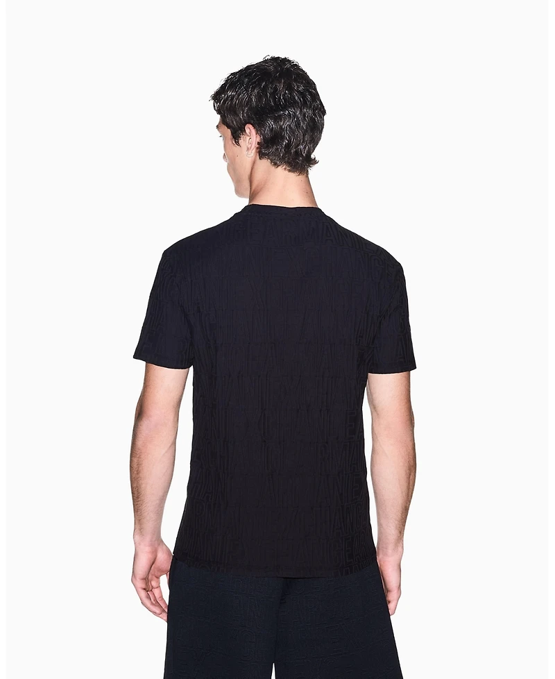 A|X Armani Exchange Men's All Over Logo Mercersized Cotton T-Shirt