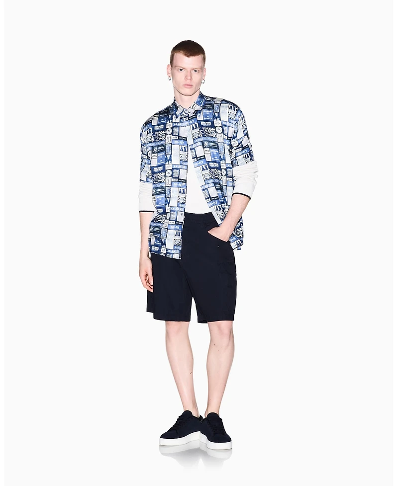 A|X Armani Exchange Men's Viscose All Over Print Woven Shirt