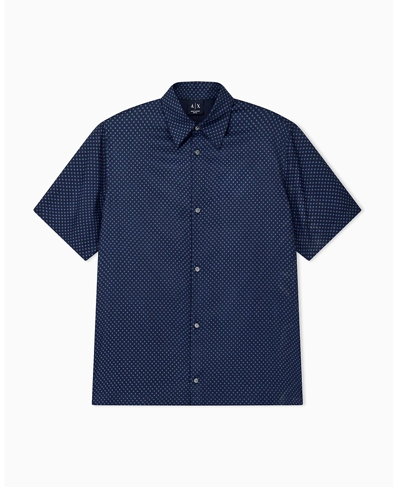 A|X Armani Exchange Men's Viscose All Over Logo Woven Shirt