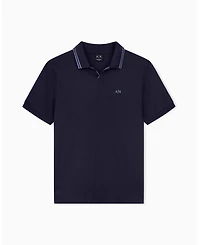 A|X Armani Exchange Men's Mercerized Tipping Johnny Collar Polo Shirt