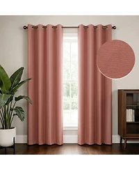 Brushed Serengeti Stria 100% Blackout Grommet Pair (2 panels