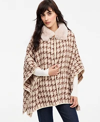 I.n.c. International Concepts Women's Houndstooth Chenille Topper, Macy's Exclusive