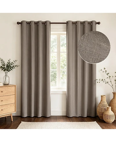 Linen Slub Blackout Grommet Pair (2 Panels