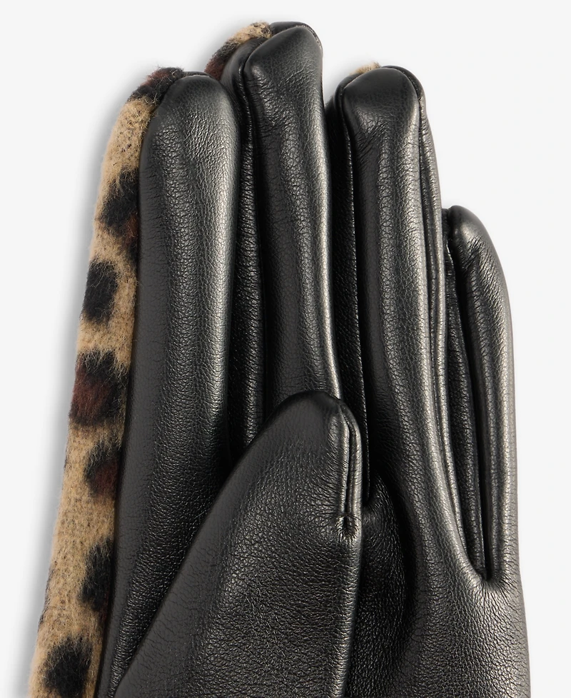 I.n.c. International Concepts Women's Brushed Leopard Gloves, Macy's Exclusive
