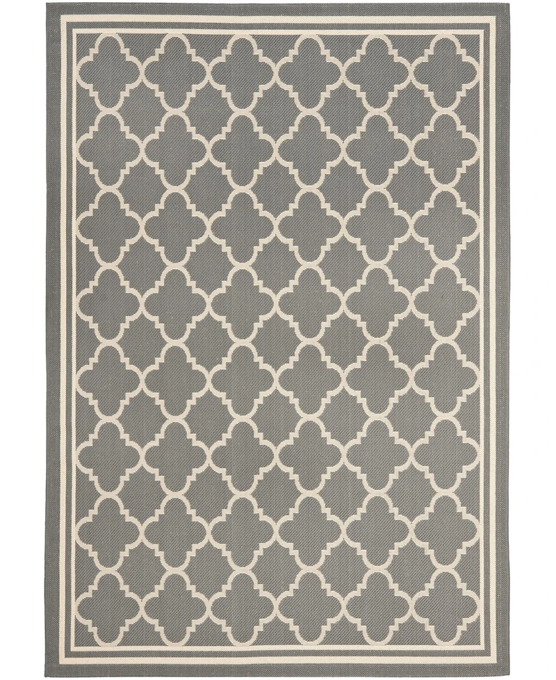 Safavieh Courtyard CY6918 Anthracite and Beige 8' x 11' Sisal Weave Outdoor Area Rug