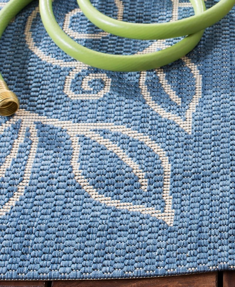 Safavieh Courtyard CY5139 Blue and Beige 8' x 11' Outdoor Area Rug