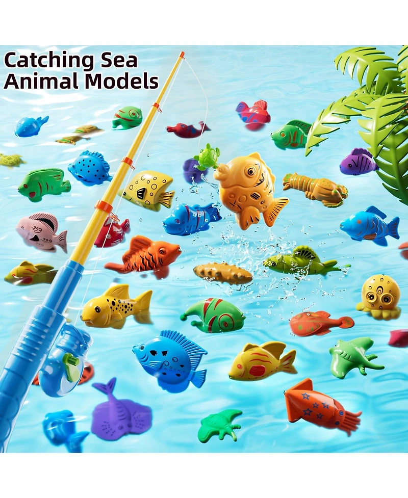 Gnuadz Fishing Game Pool Rod Net Summer Play Indoor Outdoor Gift Boy