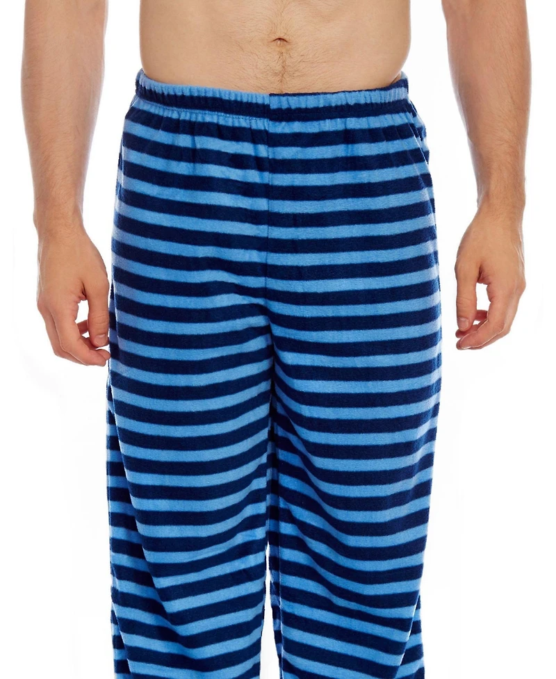 Leveret Mens Striped Micro Fleece Pants