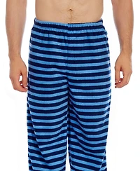 Leveret Mens Striped Micro Fleece Pants