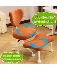 Rainsken Meditation chair, Corduroy fabric, with lumbar support and a height, Heart-Shaped Backrest, Adjustable Height, for Office, Study
