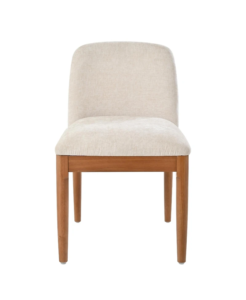 Rainsken Modern Dining Chairs Set of 2, Upholstered Kitchen Chair with Woven Rope Backrest and Rubberwood Legs for Living Room