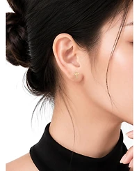 Devata Cross Stud Earrings in 14K Gold