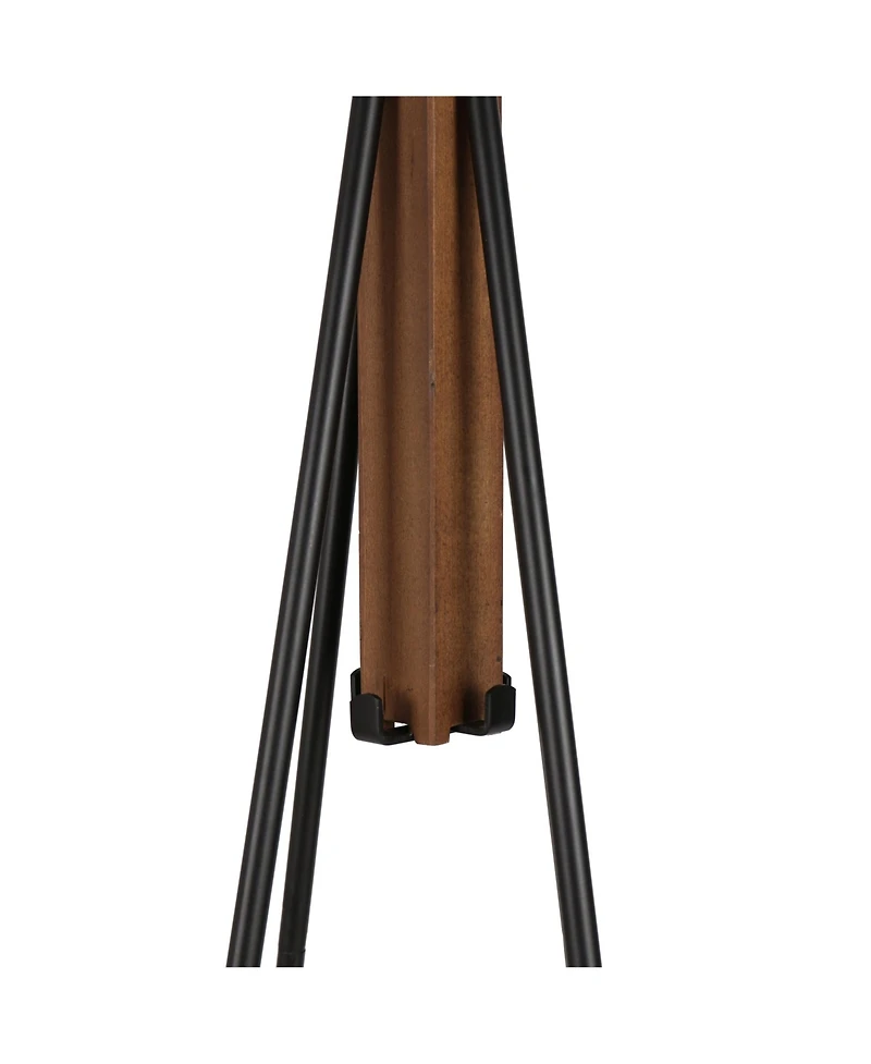 Rainsken Freestanding Coat Rack, Wood & Metal Coat Hanger Stand with Hooks, Multifunctional Home Furniture for Bedroom and Living Room