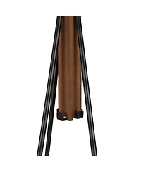 Rainsken Freestanding Coat Rack, Wood & Metal Coat Hanger Stand with Hooks, Multifunctional Home Furniture for Bedroom and Living Room