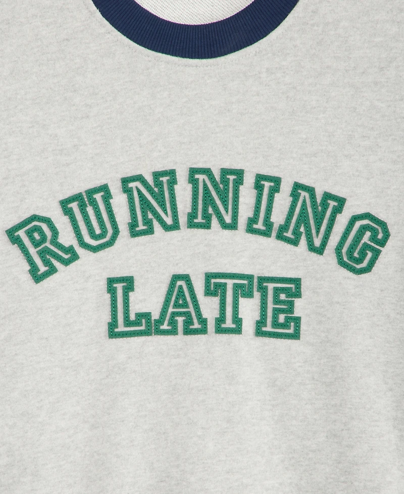 On 34th Women's Crewneck Colorblock Running Late Graphic Sweatshirt, Macy's Exclusive