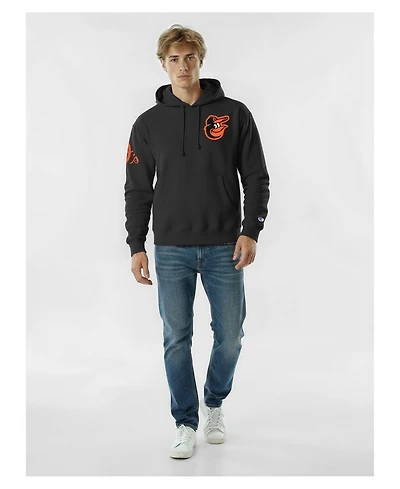Champion Men's Black Baltimore Orioles Reverse Weave Chenille Hoodie