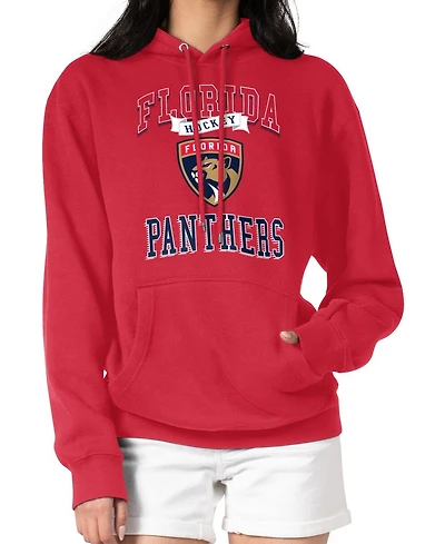 G-iii 4Her by Carl Banks Women's Red Florida Panthers Team Logo Tri-Blend Fleece Pullover Hoodie