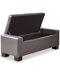 Clay Faux-Leather Storage Ottoman