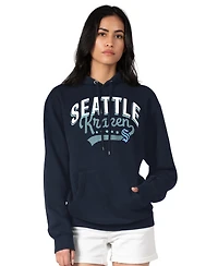G-iii 4Her by Carl Banks Women's Deep Sea Blue Seattle Kraken Filigree Logo Pullover Hoodie