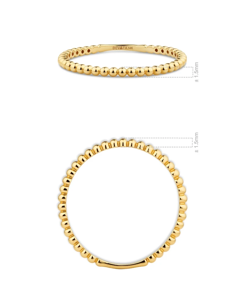 Devata Beaded Ball Ring 14K Gold