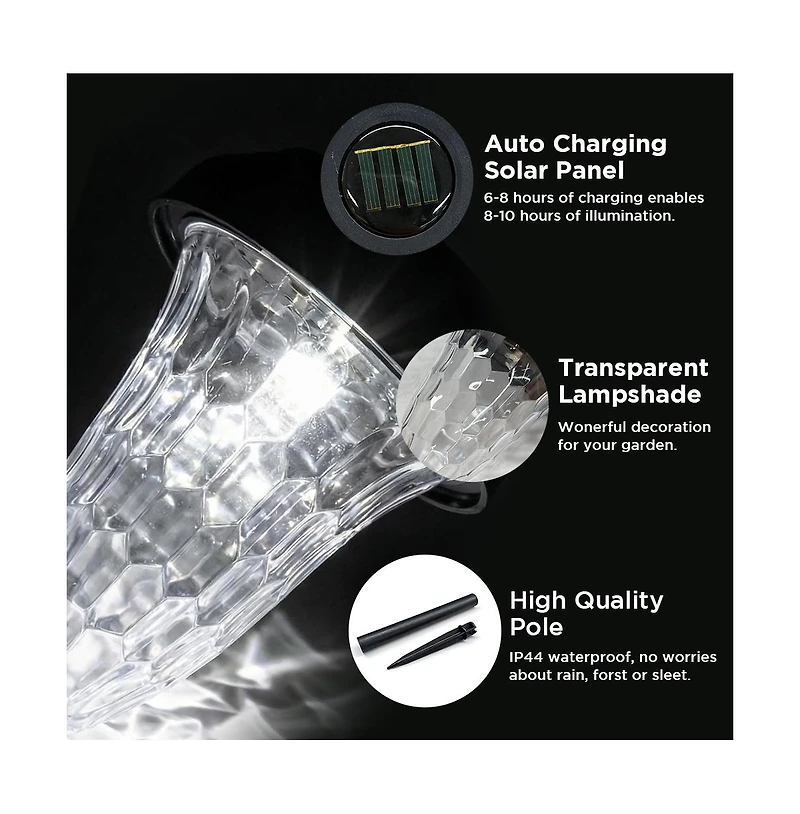 Cowin Led Solar Garden Lights, Waterproof Lights Outdoor Solar, Garden Decor for Yard, Patio, Landscape