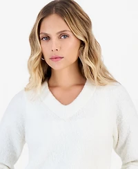 I.n.c. International Concepts Petite Boucle V-Neck Sweater, Macy's Exclusive