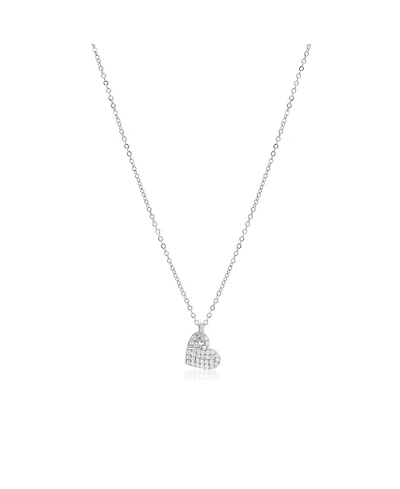The Lovery Mini Asymmetrical Cz Heart Necklace Sterling Silver
