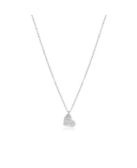The Lovery Mini Asymmetrical Cz Heart Necklace Sterling Silver