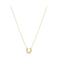 The Lovery Baguette Cz Horseshoe Necklace 14K Gold Plated Sterling Silver