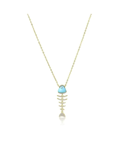 The Lovery Turquoise Fish Necklace 14K Gold-Plated Sterling Silver